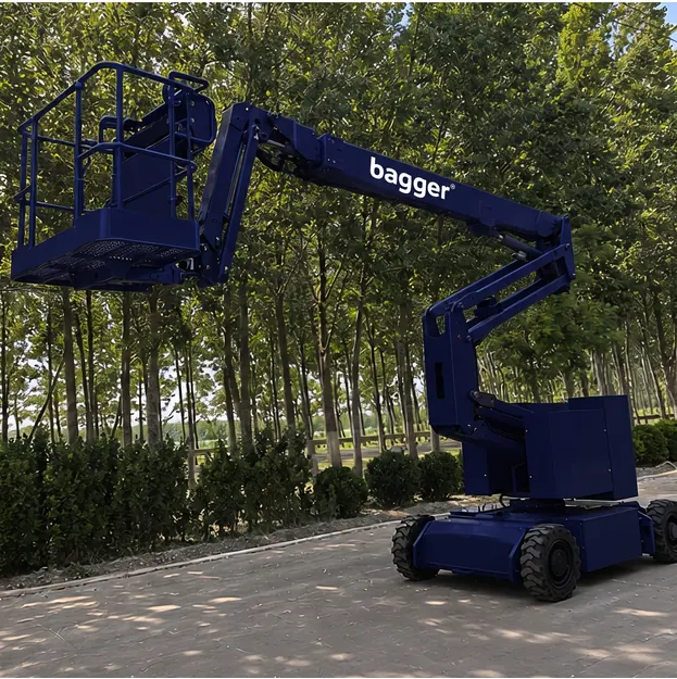 Plataforma Elevatória Articulada Elétrica MPGKT-16 em operação, vista 2